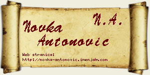 Novka Antonović vizit kartica